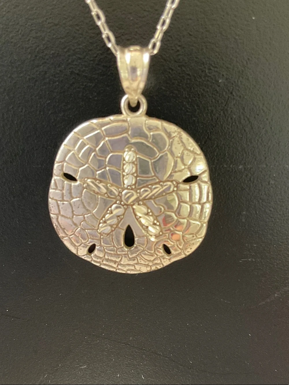 Sterling Silver Sand Dollar Pendant Necklace - Elegant Beach Charm